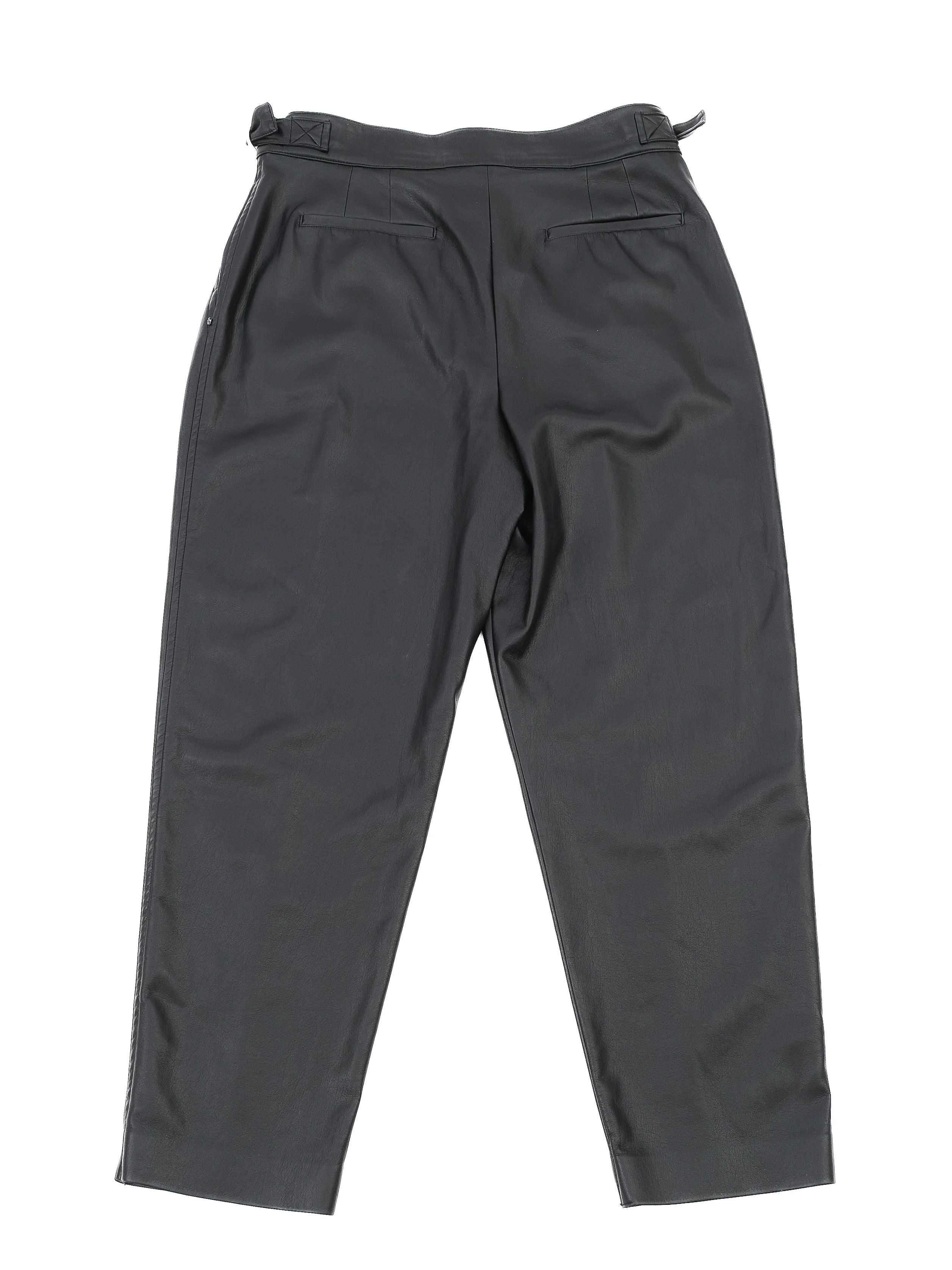 Sportmax Black Pleated Pants with Side Buckles Size XXL Excellent