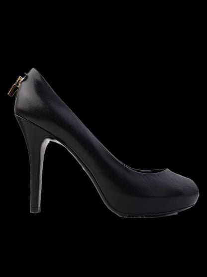 NEW Louis Vuitton Black Leather High-Heeled Shoes Size 38