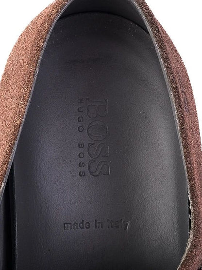 Excellent Hugo Boss Brown Suede Double Monk Strap Shoes Size 40