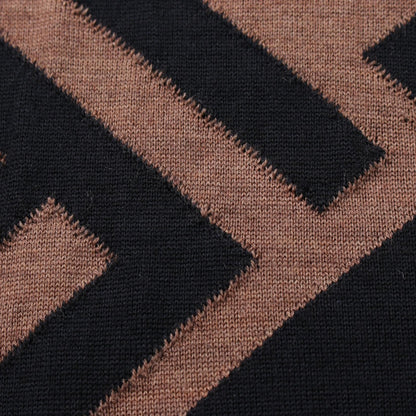 Fendi Zucca Knit Sweater Fzz 426 A 4xh Wool Black Brown Mens 44