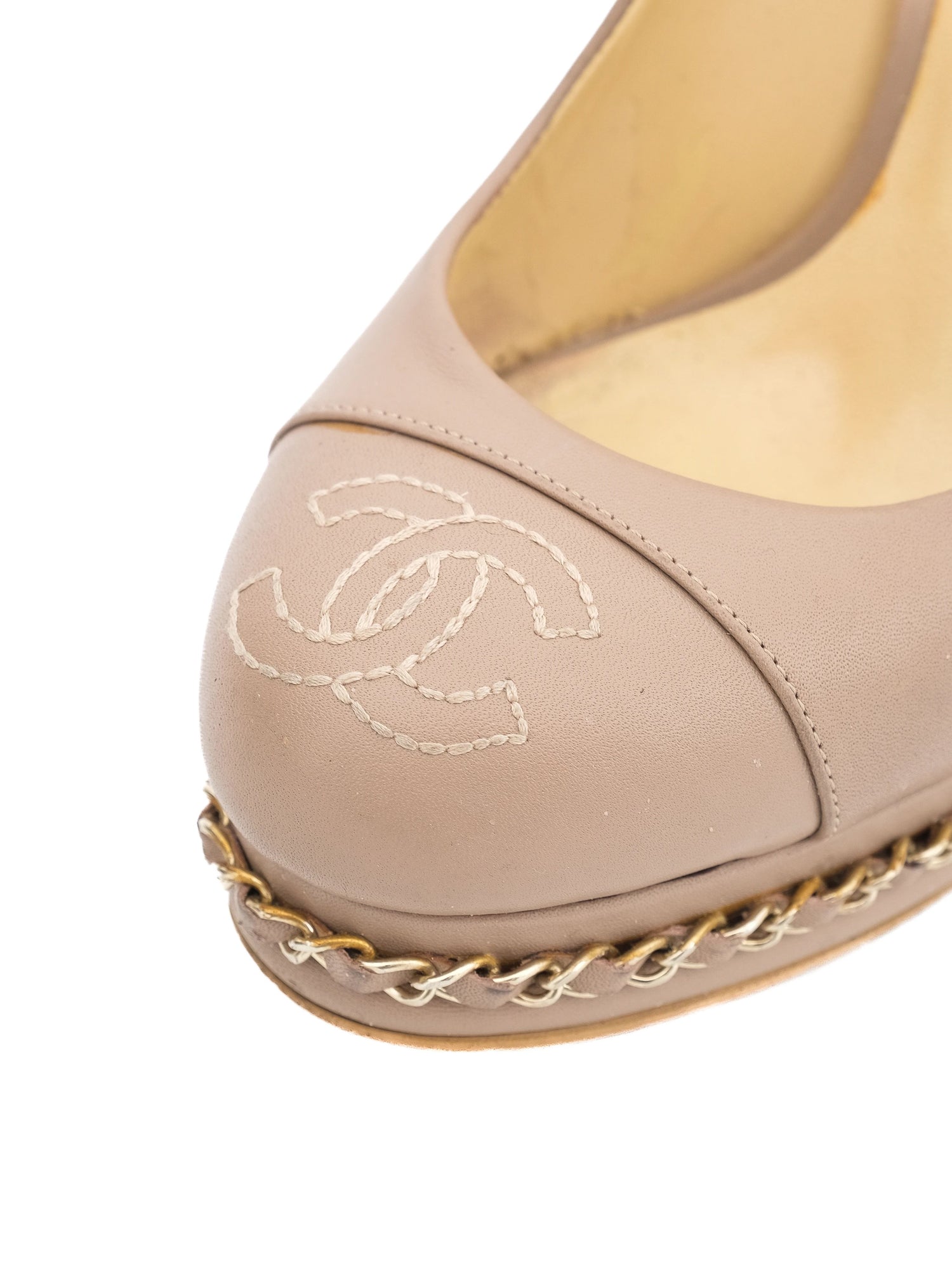 Excellent Chanel Pink Leather High-Heeled Shoes Size 37