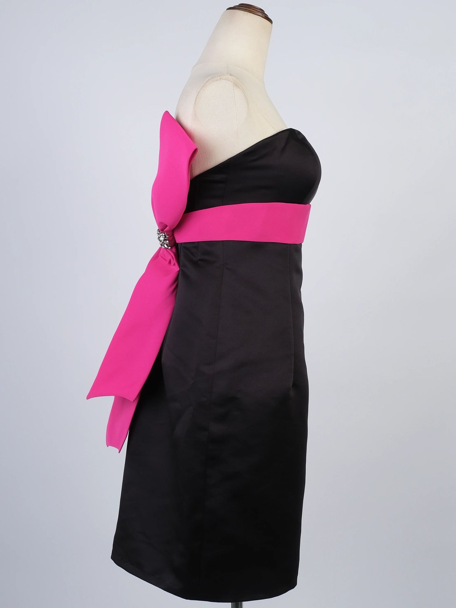 Jovani Black Strapless Dress with Pink Bow Size M Excellent Condition