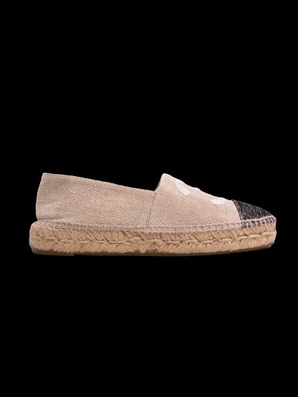 Excellent Chanel White Wool Espadrilles Size 36 with Jute Sole