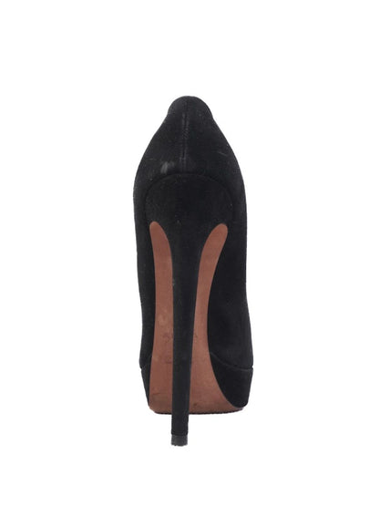 Excellent Alaia Black Leather High-Heeled Shoes Size 39