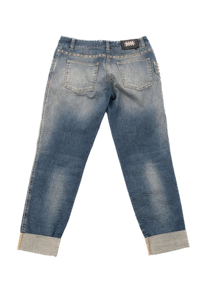 Excellent Phillipp Plein Blue Jeans Size S with Decorative Details