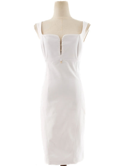 Elisabetta Franchi White Sleeveless Dress Size M Excellent Condition