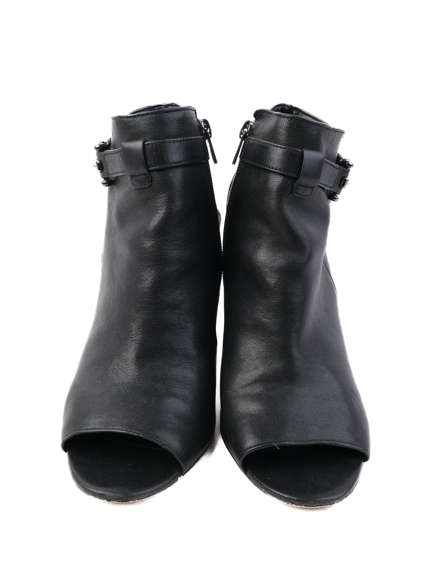 Excellent Coach Black Leather Chunky Heeled Peep Toe Shoes Size 40
