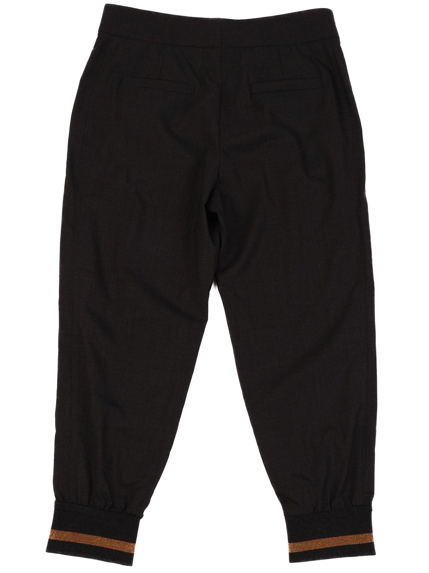 EXCELLENT Brunello Cucinelli Gray Wool Trousers Size L with Stripe Detail