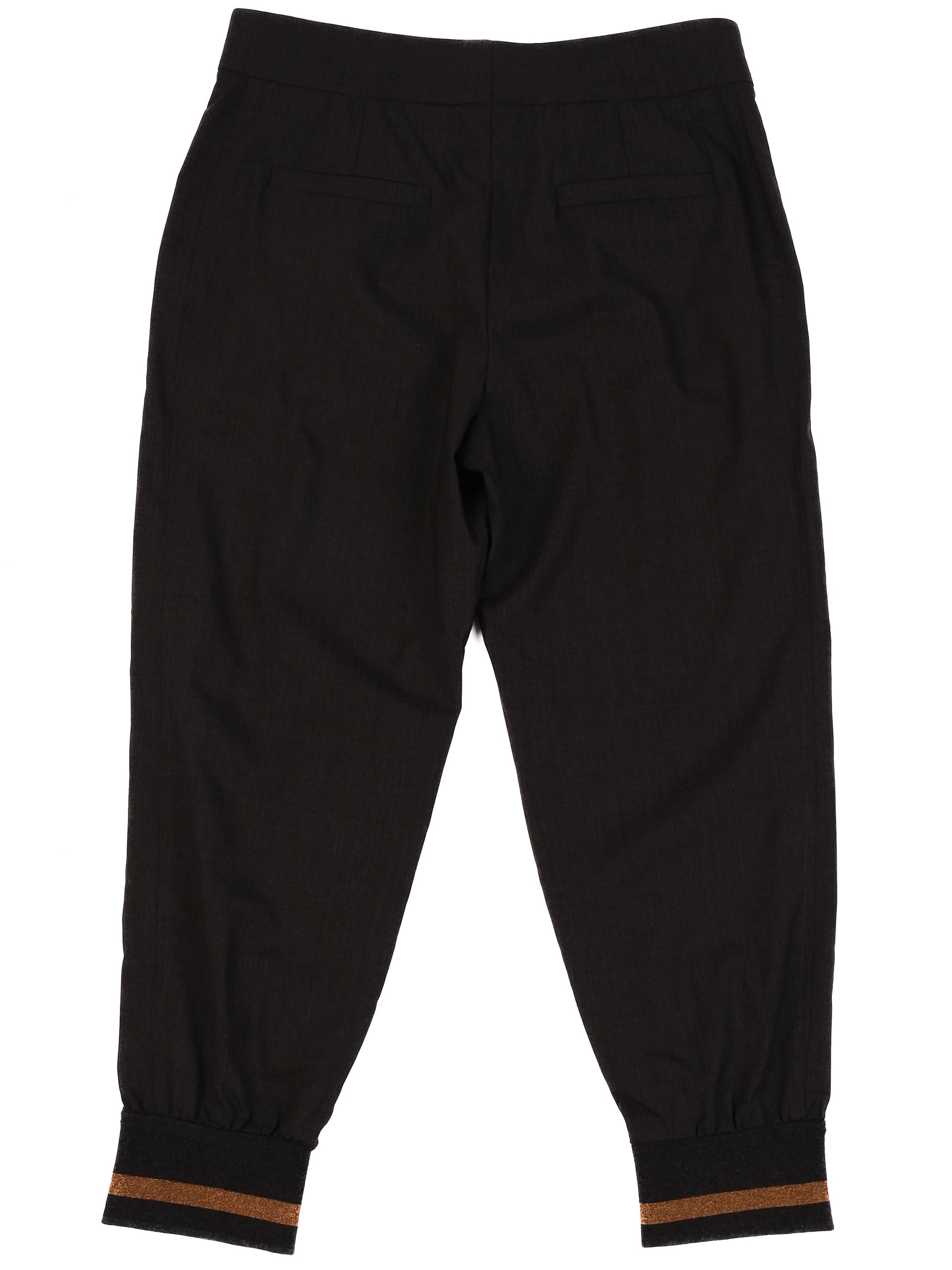 EXCELLENT Brunello Cucinelli Gray Wool Trousers Size L with Stripe Detail