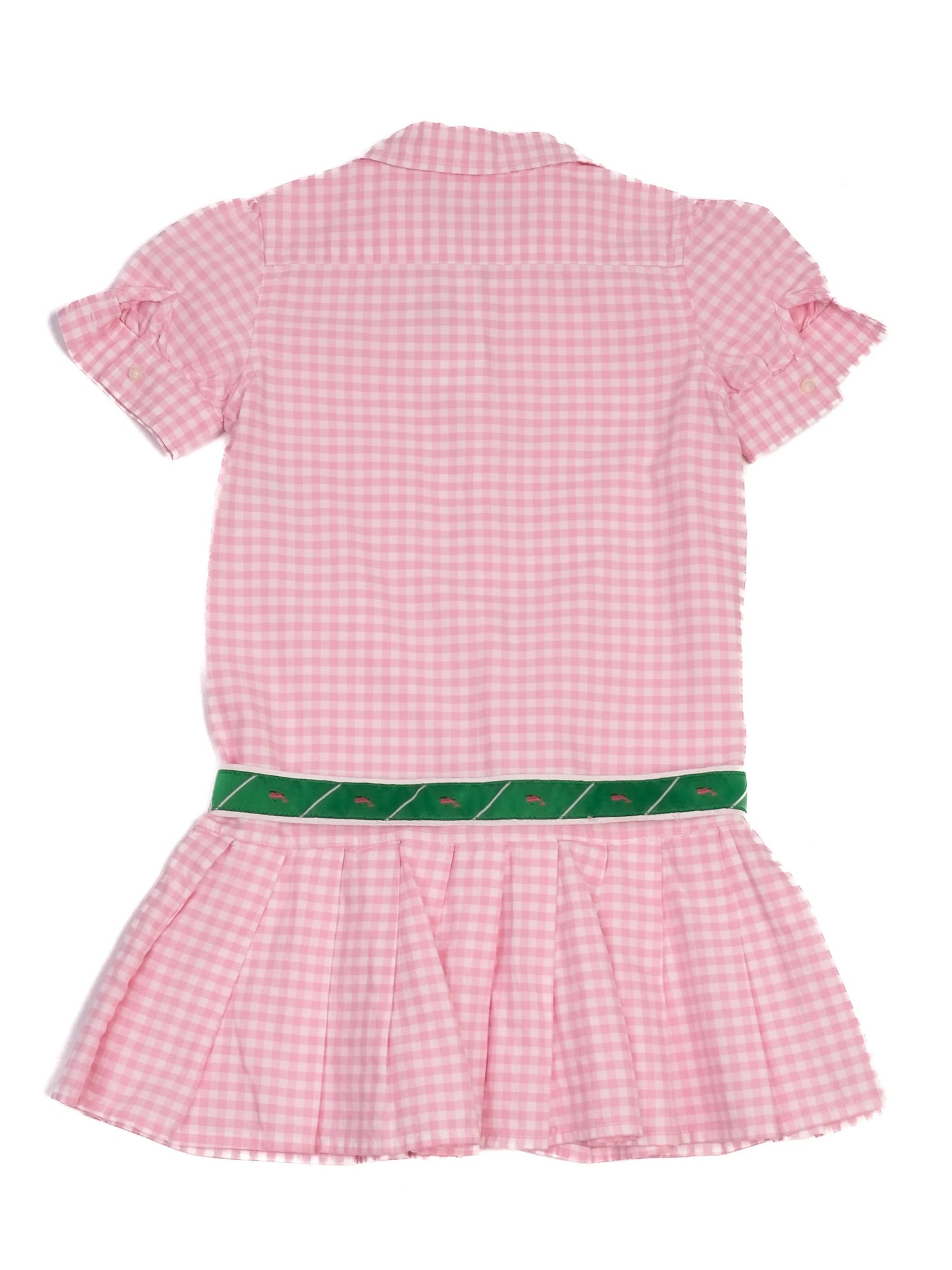 Excellent Ralph Lauren Pink Cotton Checkered Dress for Kids Size 6