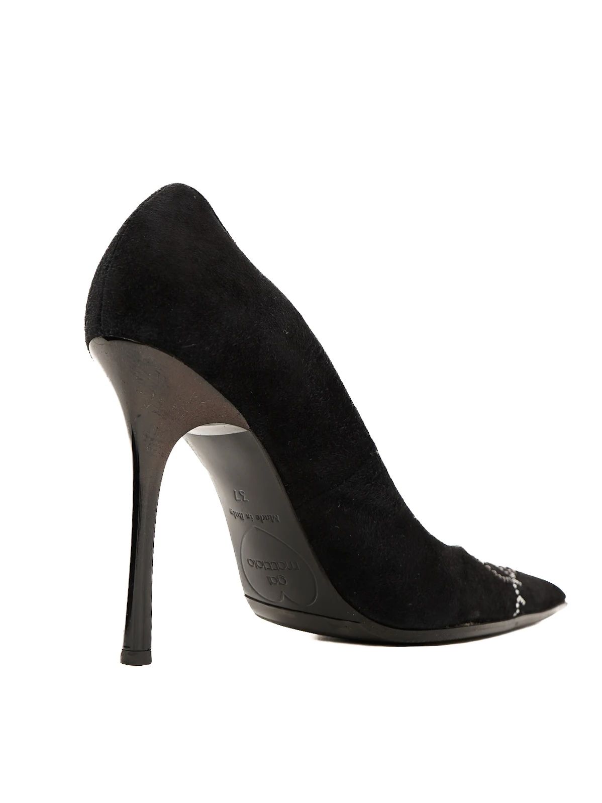 Excellent Gai Mattiolo Black Genuine Suede High-Heeled Shoes Size 37