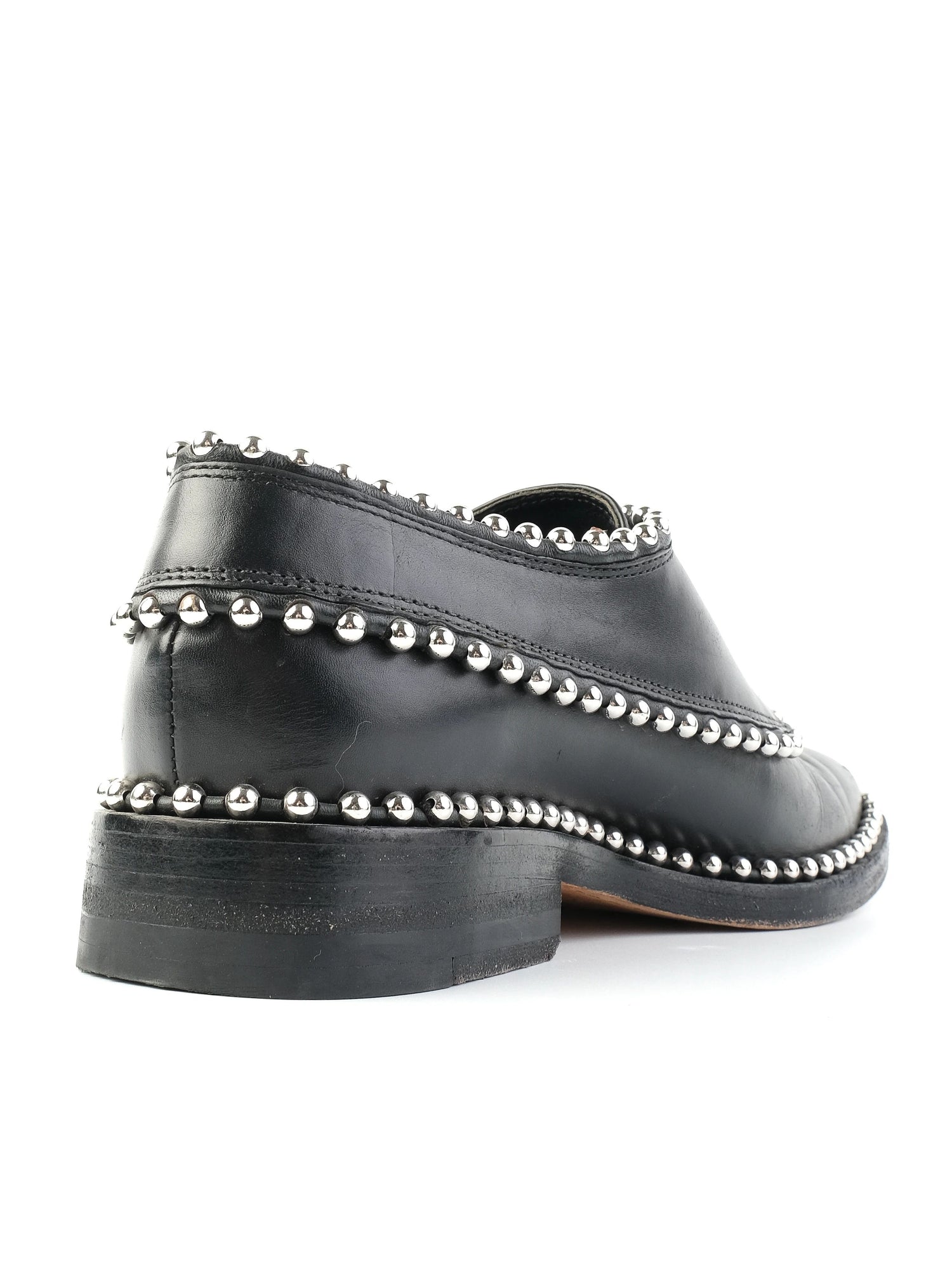 Excellent Alexander Wang Black Leather Shoes Size 39 with Silver Studs