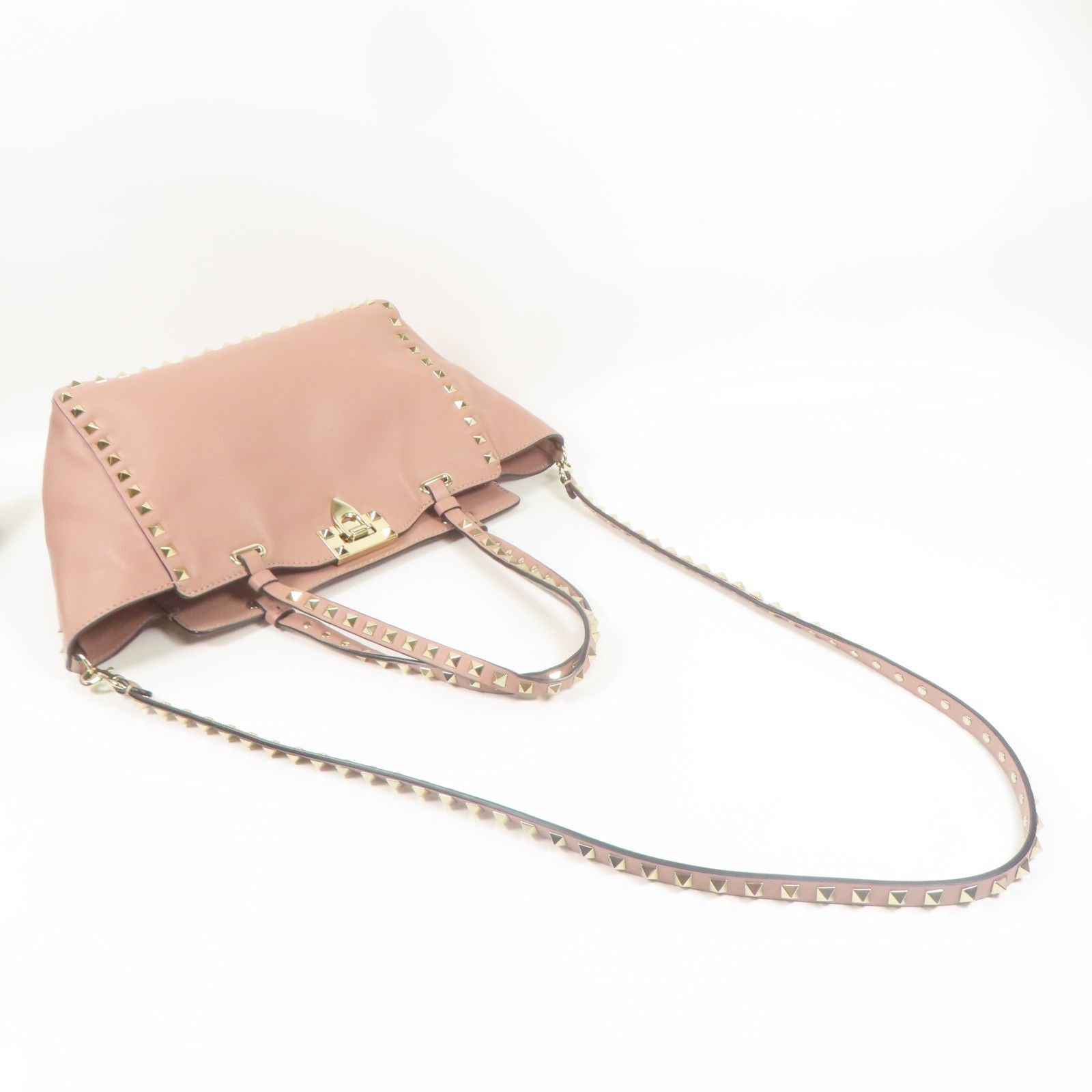 Valentino Cowhide Leather 2Way Shoulder Gold Hand-ground Shoulder Bag 2way Shoulder Bag Purple Pink Calfskin (cowhide)