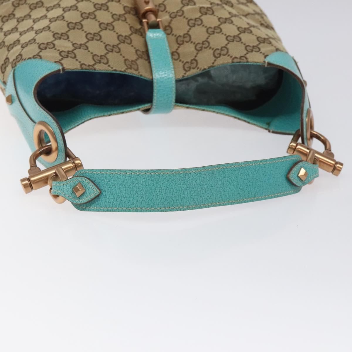 Gucci Jackie Gg Canvas Shoulder Bag Beige 120888 Auth
