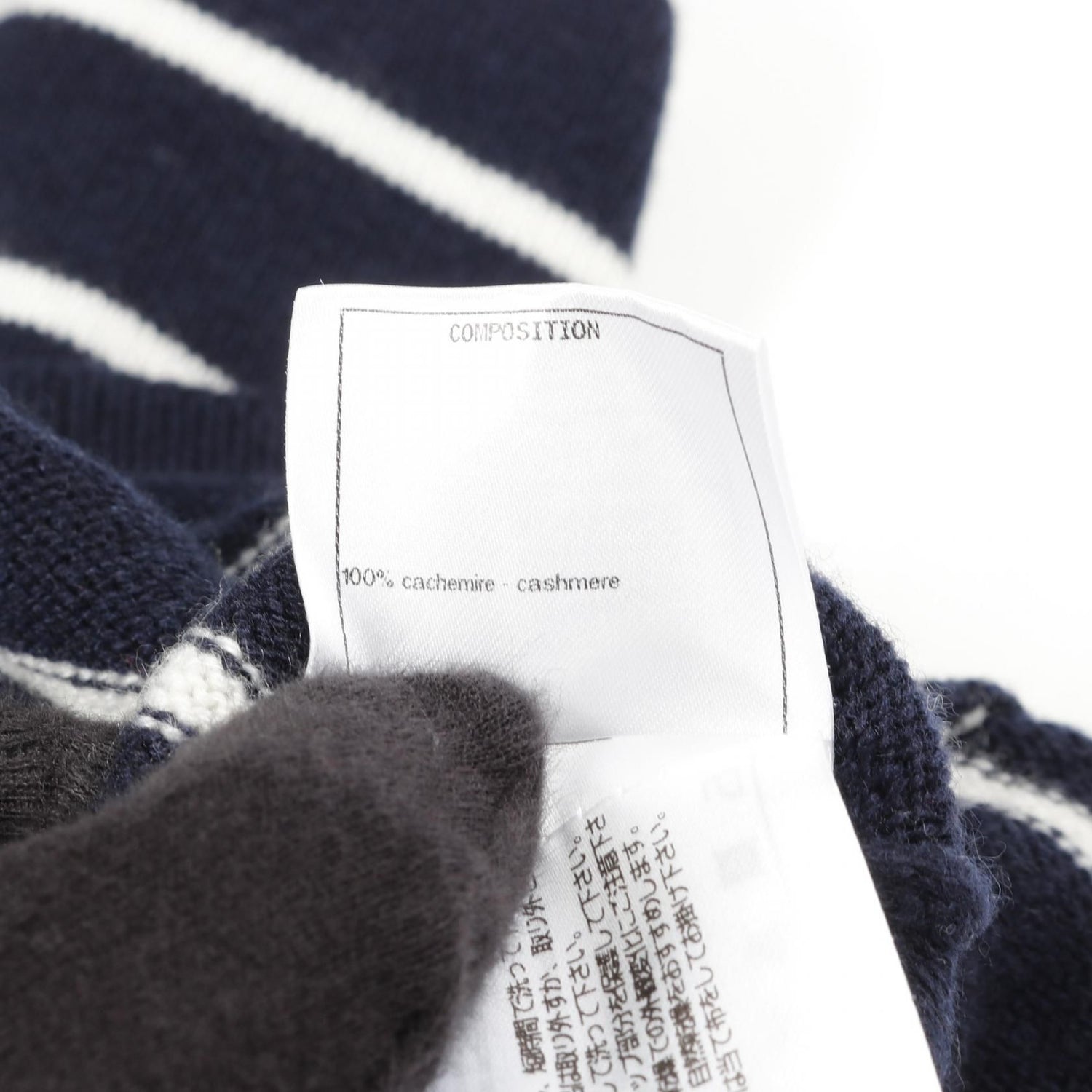 Chanel Navy Multicolor Coco Mark Knit Cashmere P 62885k 48446