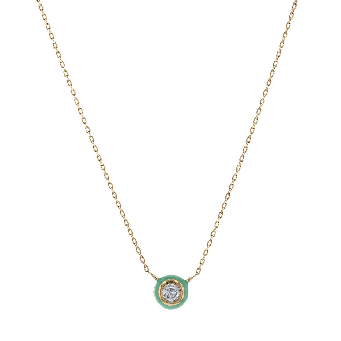 Enamel, diamond and gold necklace