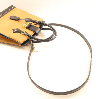 Louis Vuitton Cowhide Leather Studs Bicolor Hand-turn Shoulder Bag Beige Black Beige/black 2way Shoulder Bag M 51654