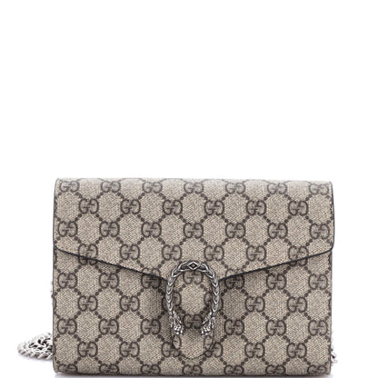 Gucci Dionysus Chain Wallet Gg Coated Canvas Small