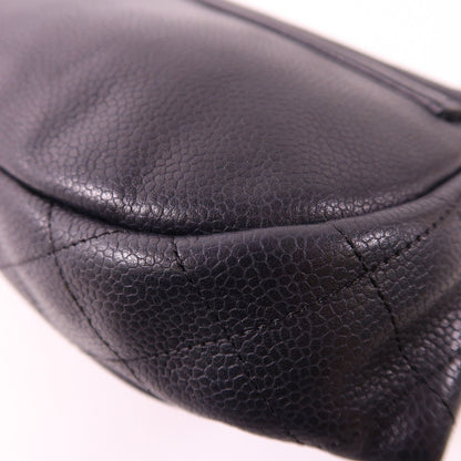 Chanel Black Cowhide Leather Shoulder Bag Calfskin (cowhide)