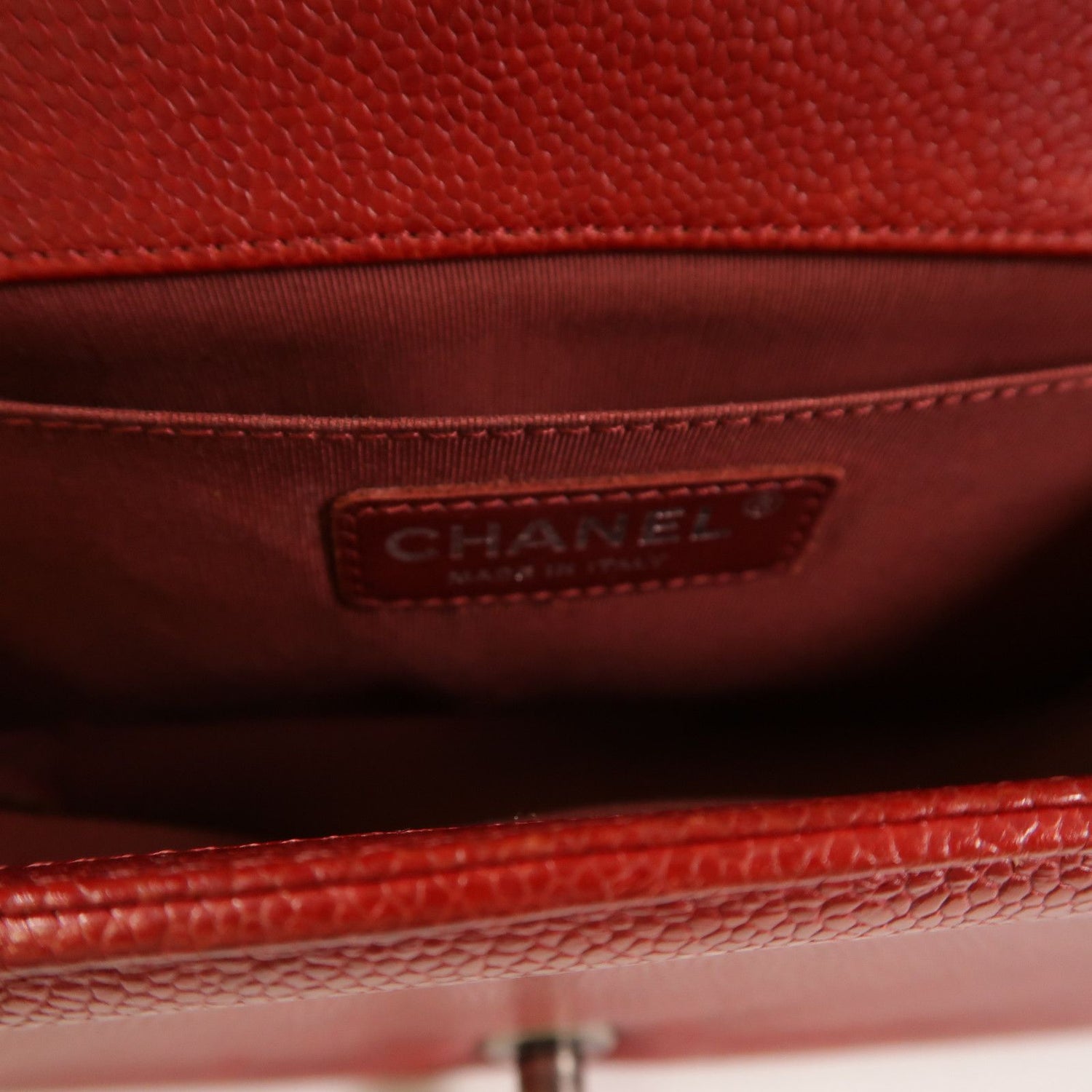 Chanel Red Cowhide Leather Boy 25 Silver Cross Shoulder Back Bag Calfskin (cowhide)