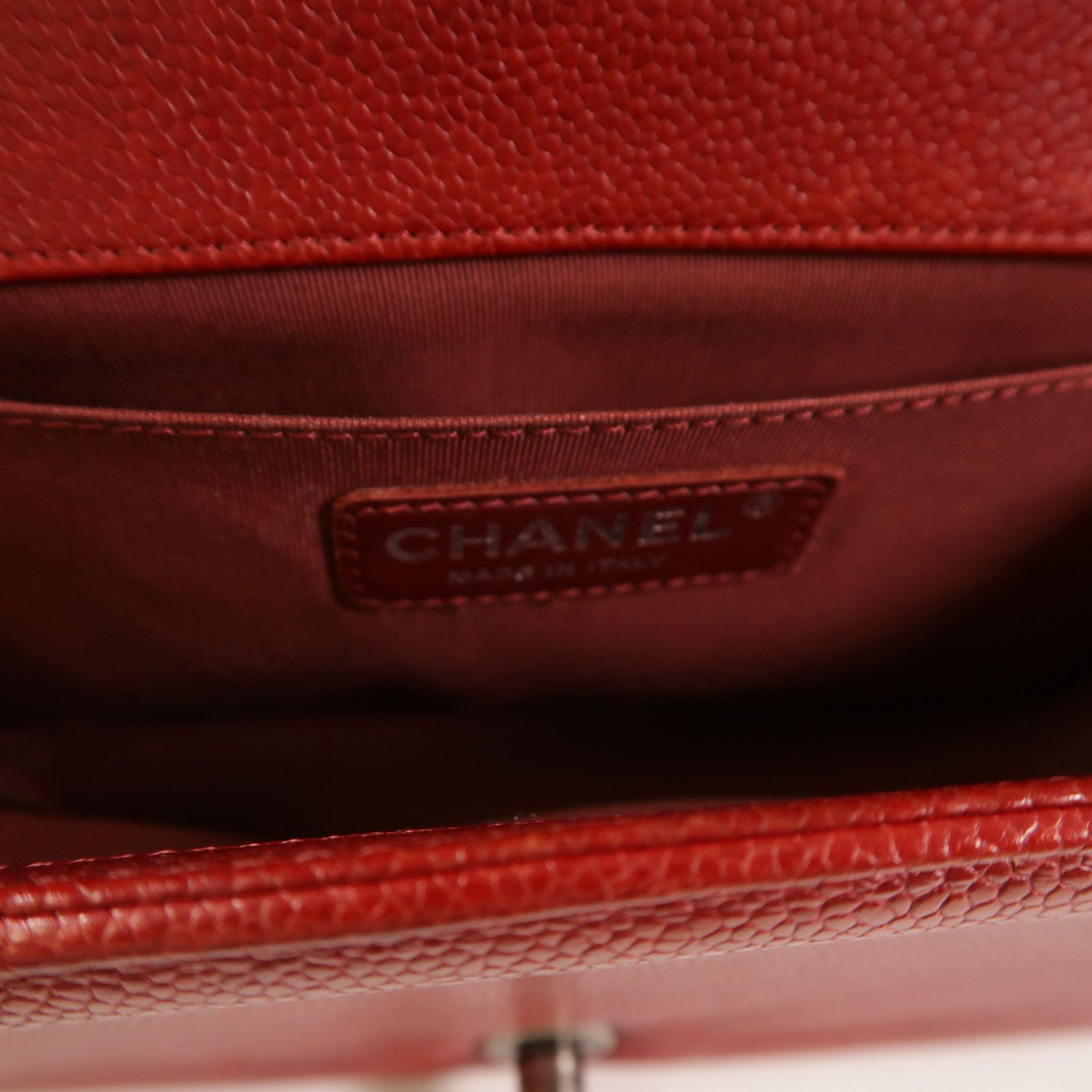 Chanel Red Cowhide Leather Boy 25 Silver Cross Shoulder Back Bag Calfskin (cowhide)