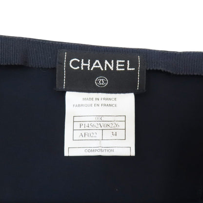 Chanel Long Skirt Polyester Deep Blue 34