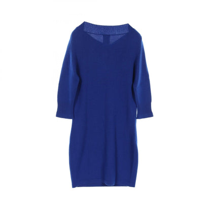 Chanel Coco Mark Button Dress P 44445k 04654 Cashmere Blue 38