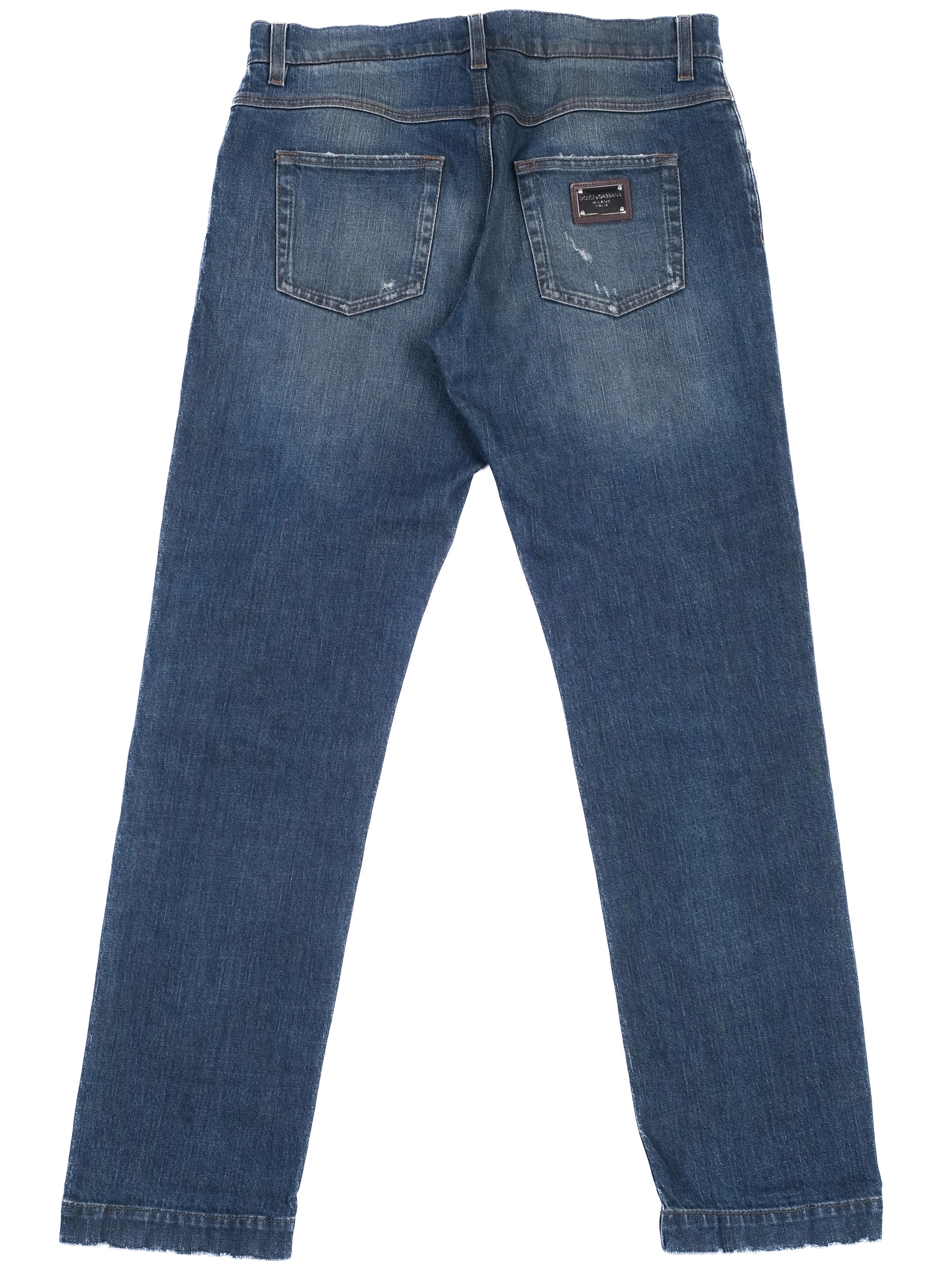 Excellent Dolce Gabbana Blue Distressed Jeans Size S