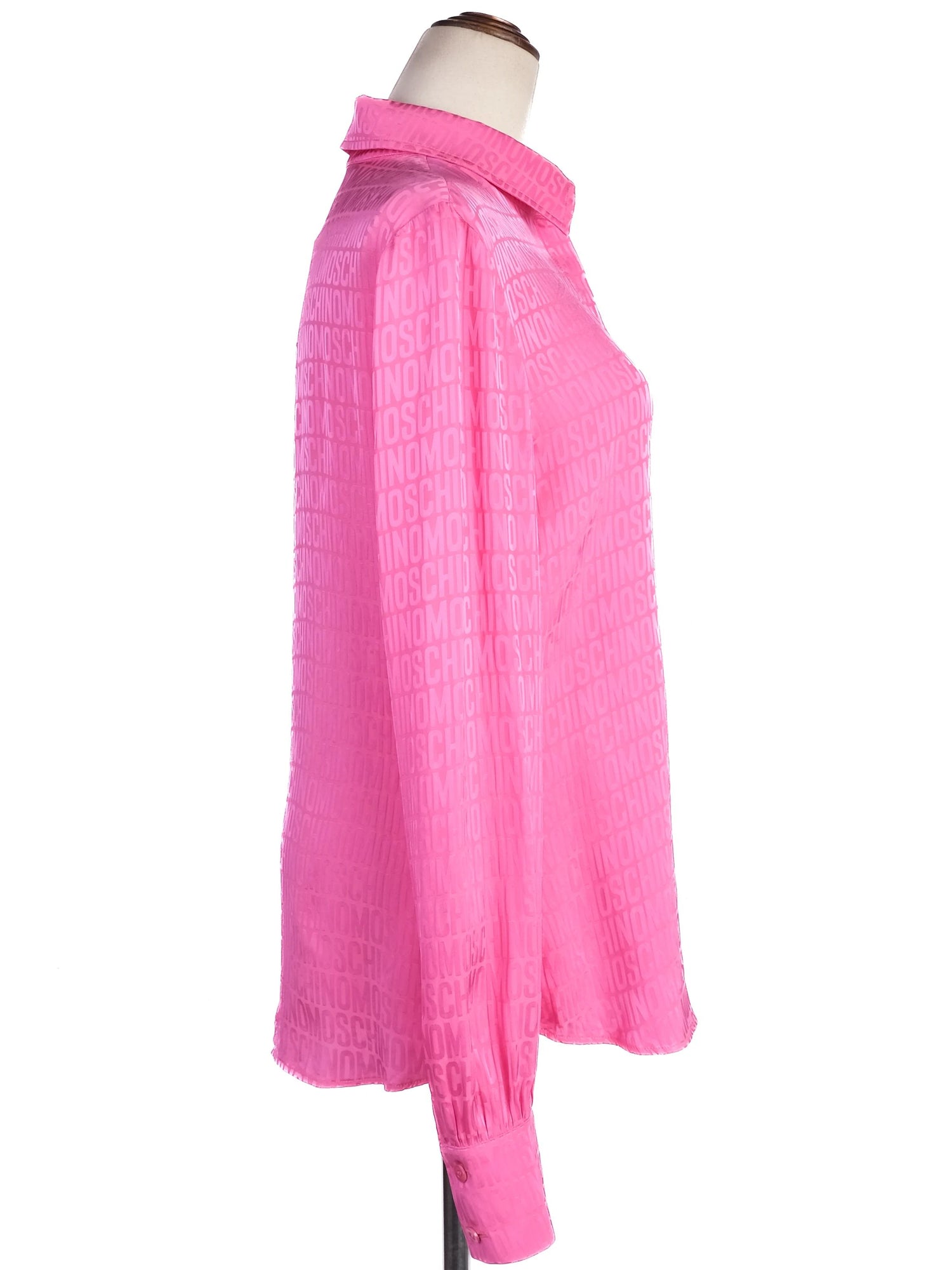 Excellent Moschino Pink Blouse Long Sleeve Viscose Patterned