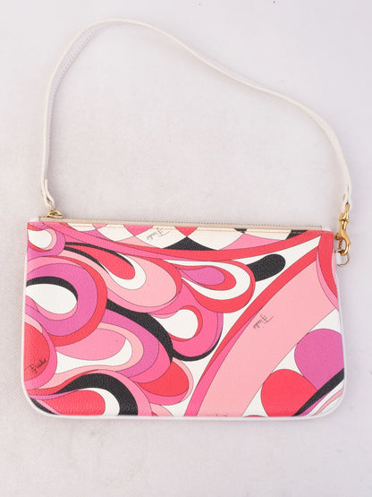 Emilio Pucci Colorful Leather Shoulder Bag Excellent Condition