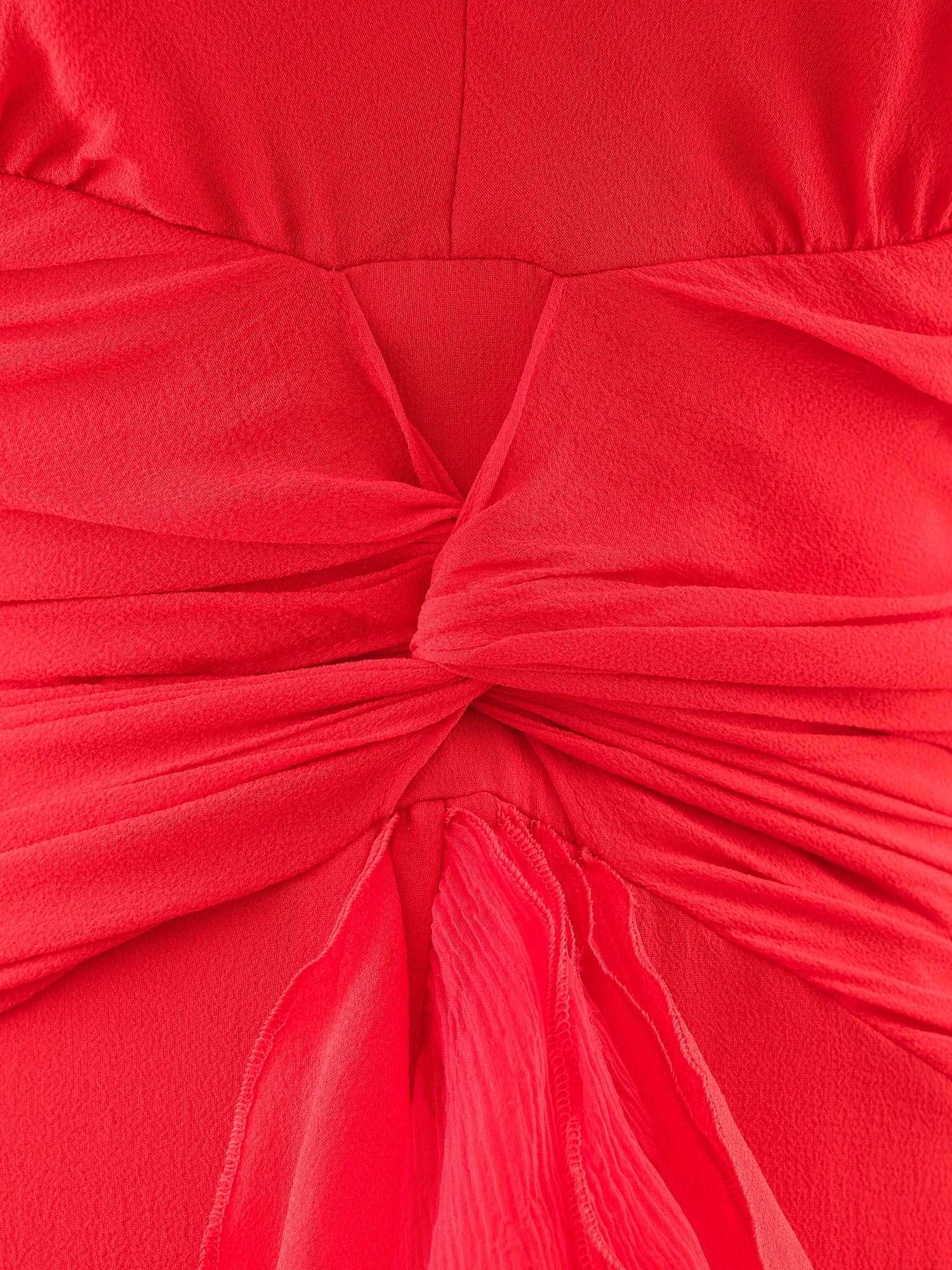 Excellent Luisa Spagnoli Red Silk Evening Gown Size L Halter Neck