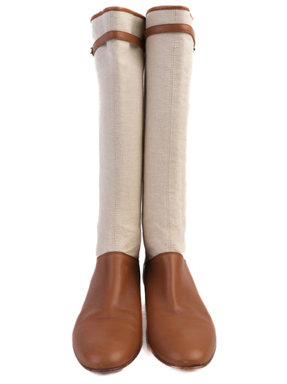 Excellent Sergio Rossi WomenÕs Tall Boots Leather Size 37.5 Combined