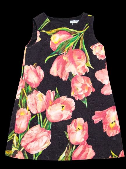 Good Dolce Gabbana Black Floral Dress for Girls Size 4