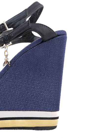 Perfect Patrizia Pepe Blue Woven Platform Wedge Sandals Size 35