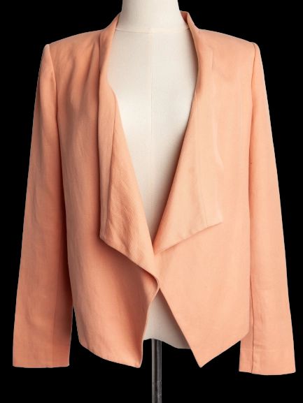 Good BCBGMaxazria Red Blazer Size S Viscose Open Front Design