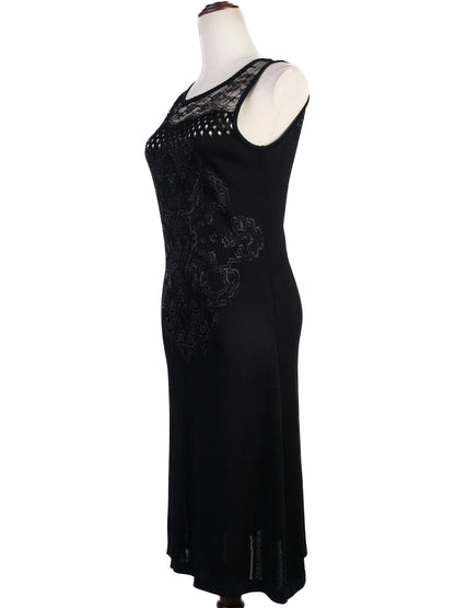 Christian Lacroix Black Sleeveless Dress M with Lace Detailing