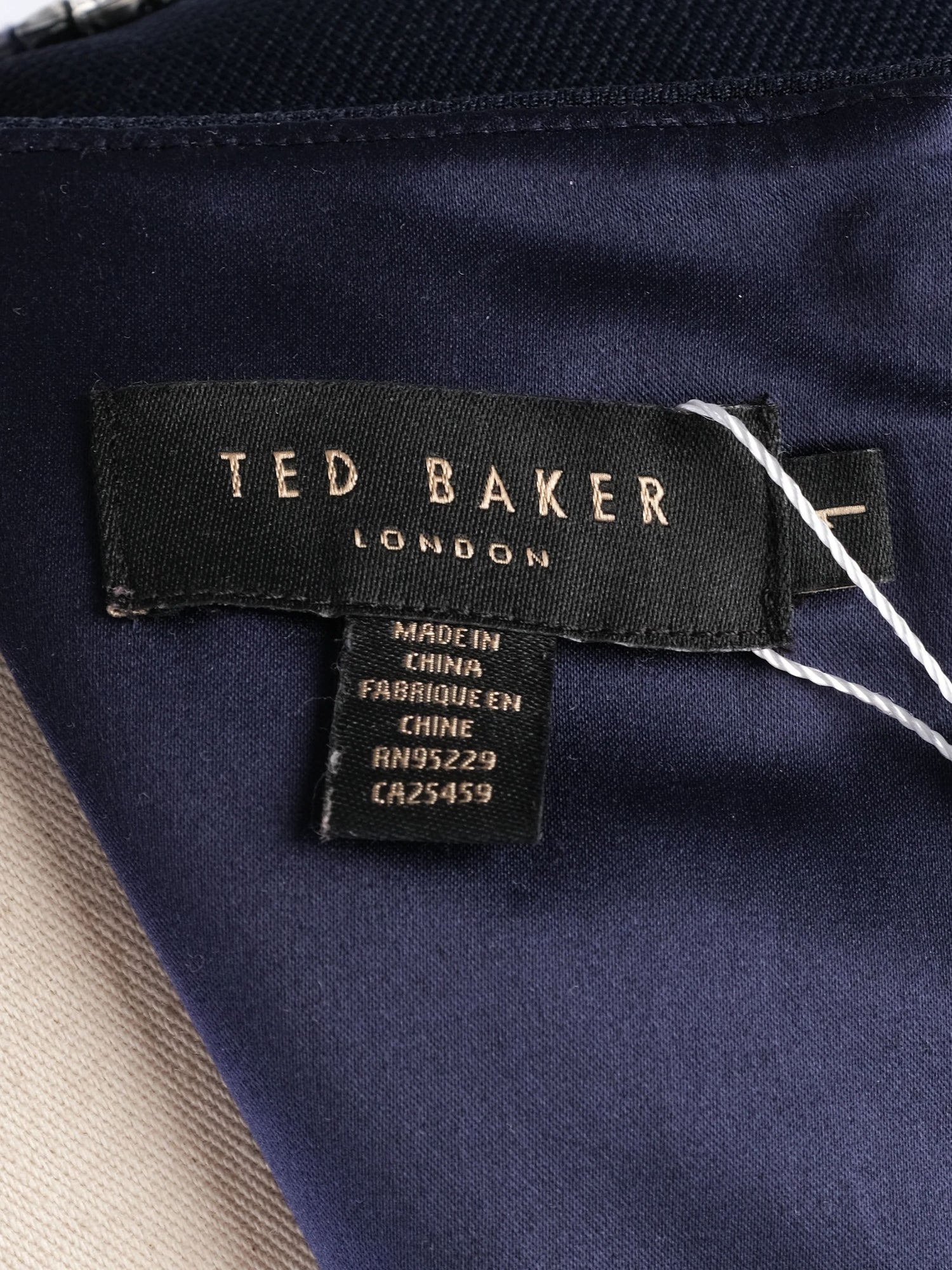 Excellent Ted Baker Navy Blue Sleeveless Romper Size S with Embellished Neckline