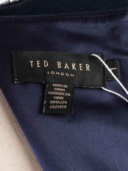 Excellent Ted Baker Navy Blue Sleeveless Romper Size S with Embellished Neckline