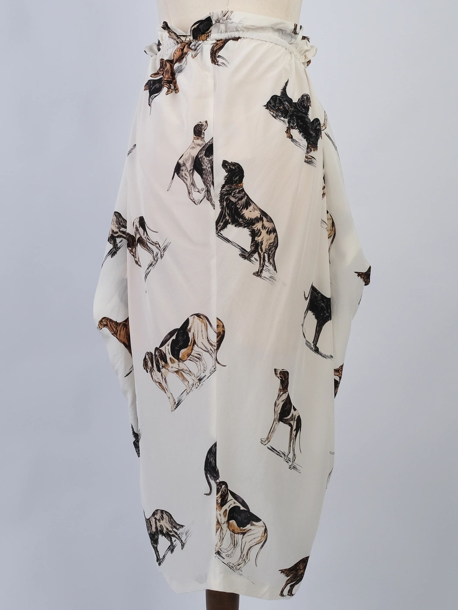 Excellent Stella McCartney Silk Skirt with Dog Print Size M