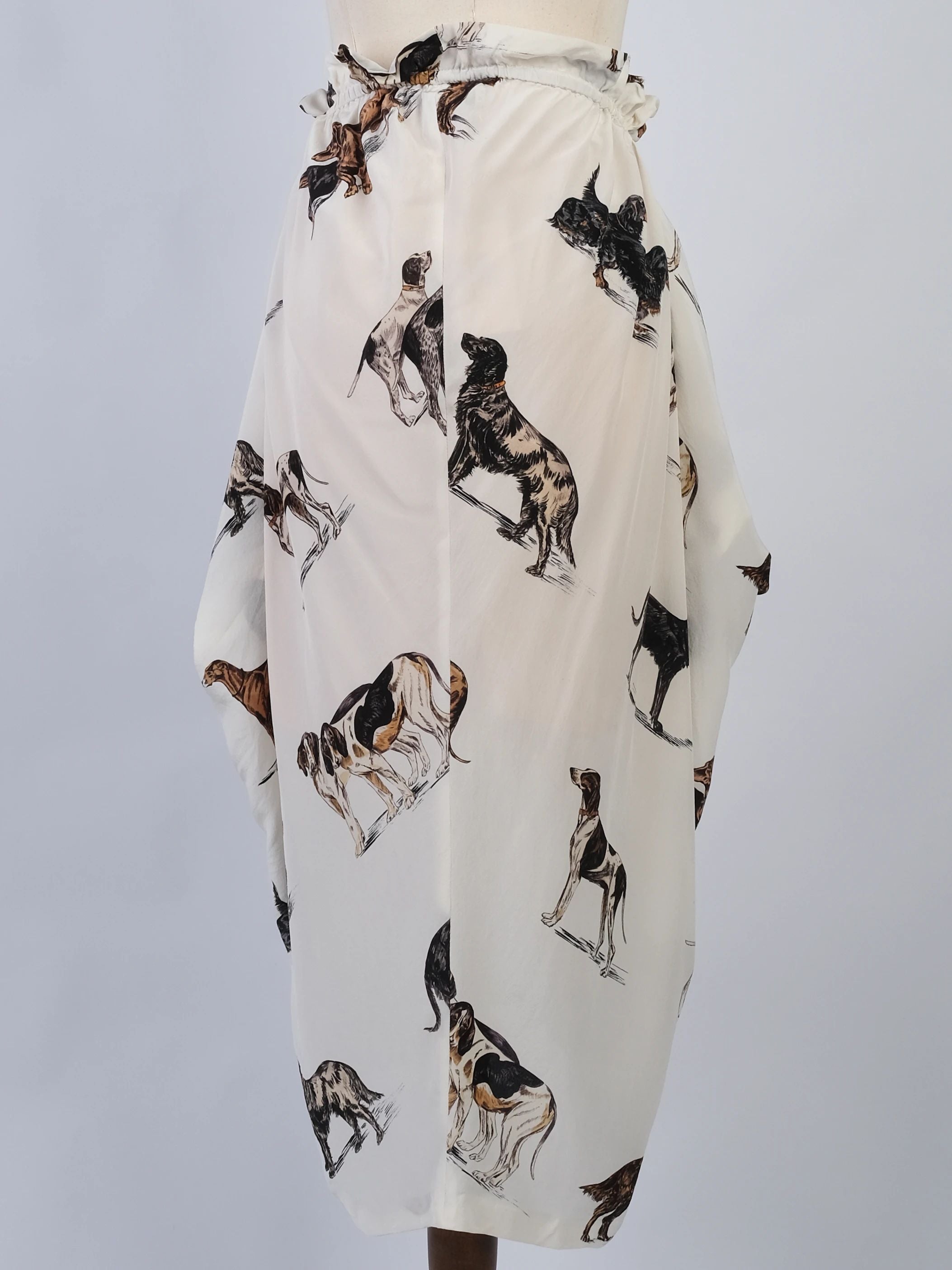 Excellent Stella McCartney Silk Skirt with Dog Print Size M