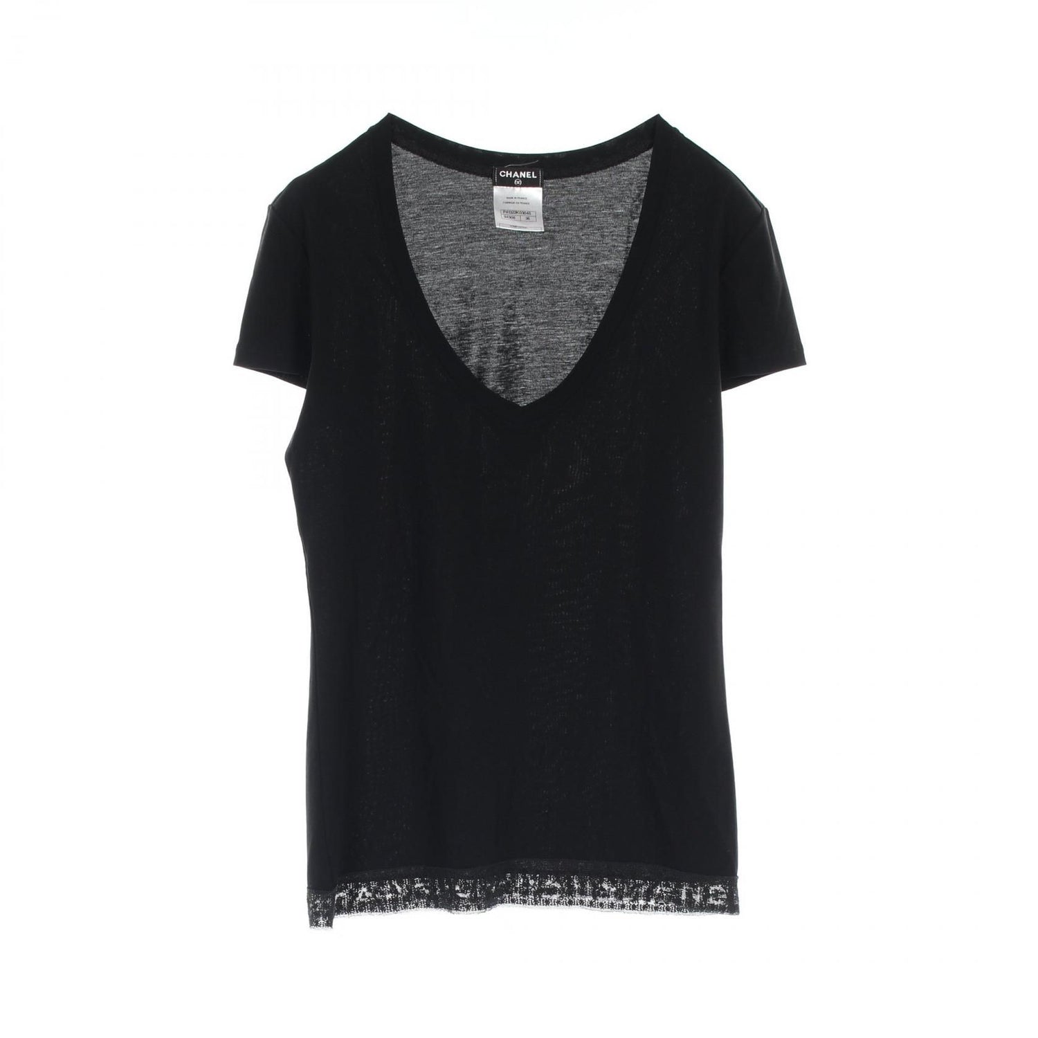 Chanel Black T-shirt Cotton P 41322