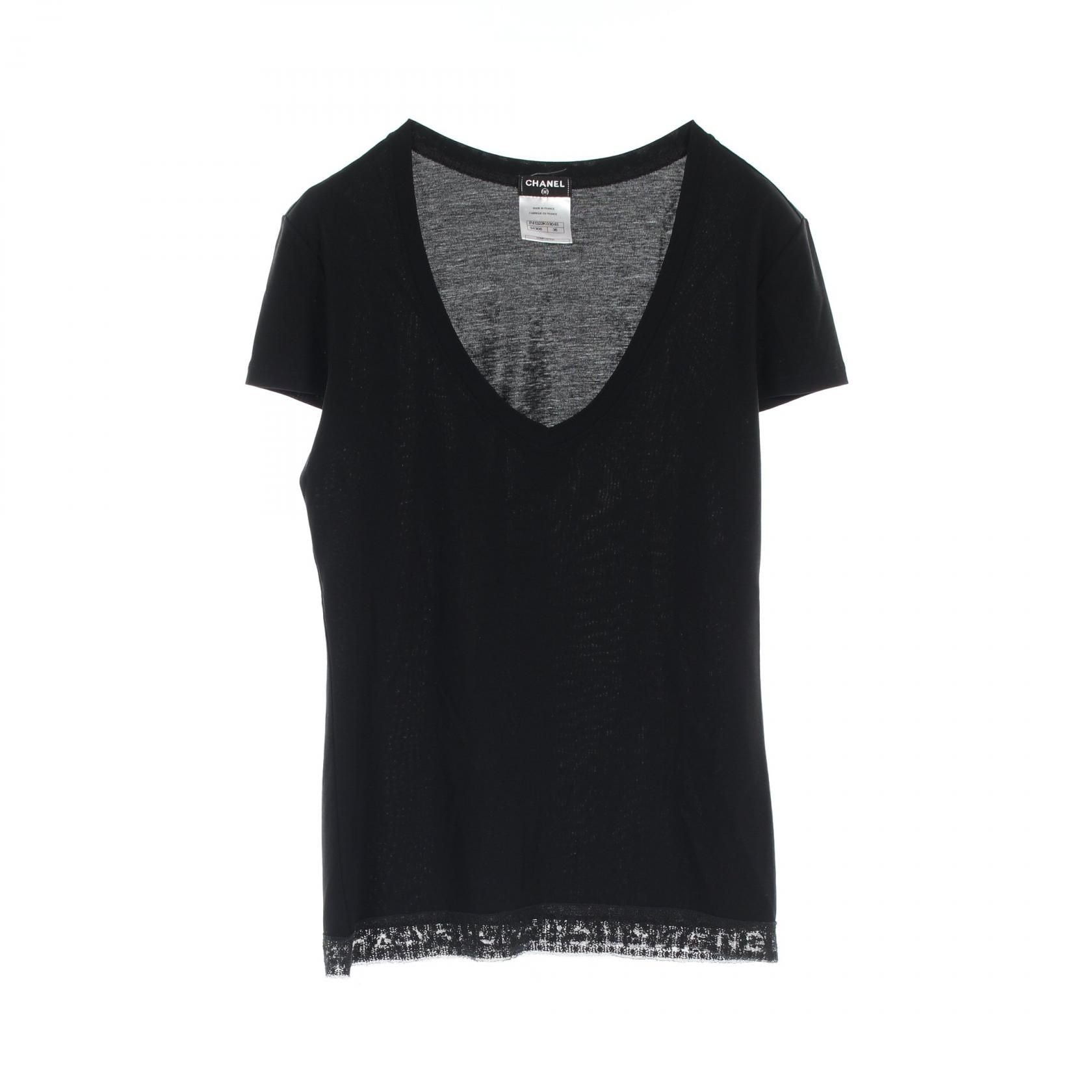 Chanel Black T-shirt Cotton P 41322