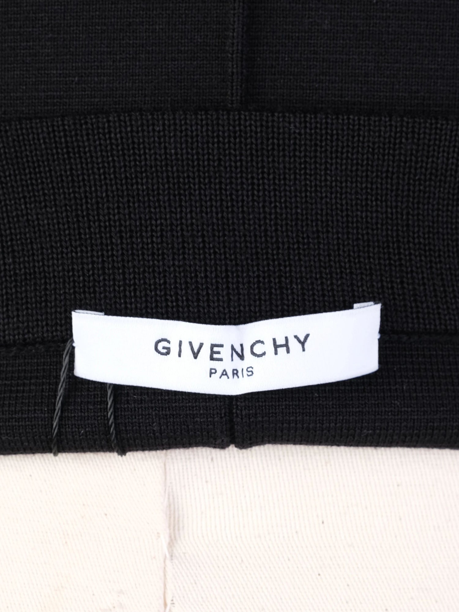 Excellent Givenchy Black Wool Pencil Skirt Size S with Quilted Sides