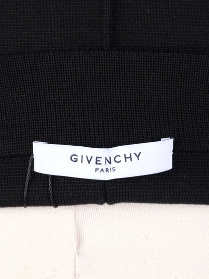Excellent Givenchy Black Wool Pencil Skirt Size S with Quilted Sides