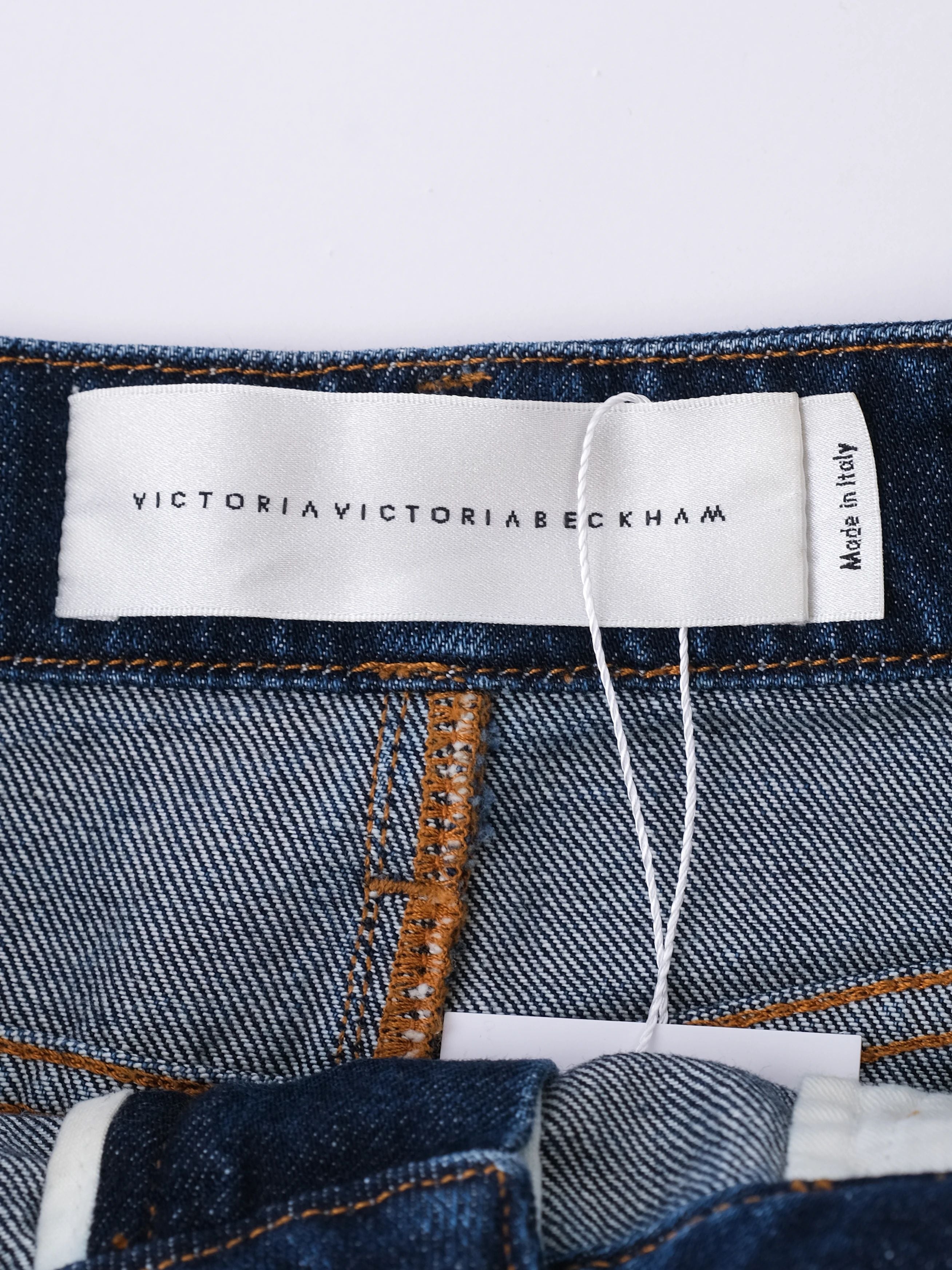 Victoria Beckham Denim Skirt Blue Size L with Embroidery