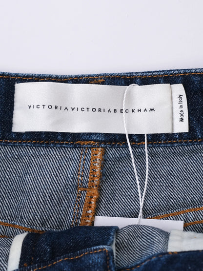 Victoria Beckham Denim Skirt Blue Size L with Embroidery