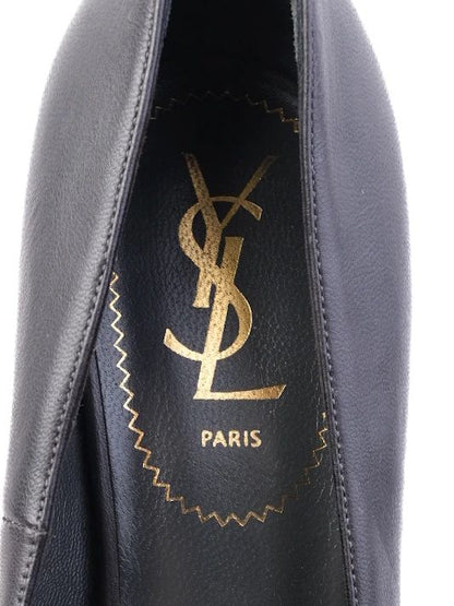 Good Yves Saint Laurent Gray Leather High-Heeled Platform Shoes
