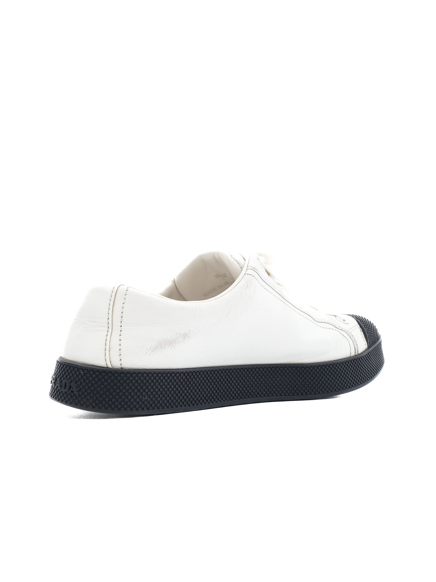 Average Condition Prada White Leather Sneakers Size 36