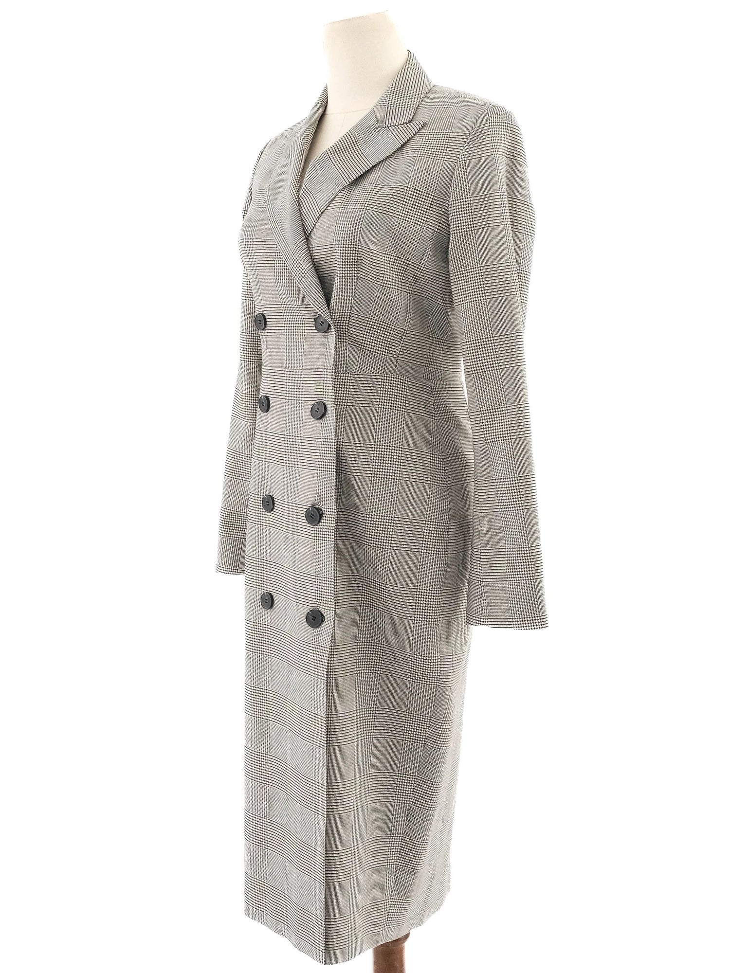 Excellent Max Mara Gray Plaid Blazer Dress Size M Women