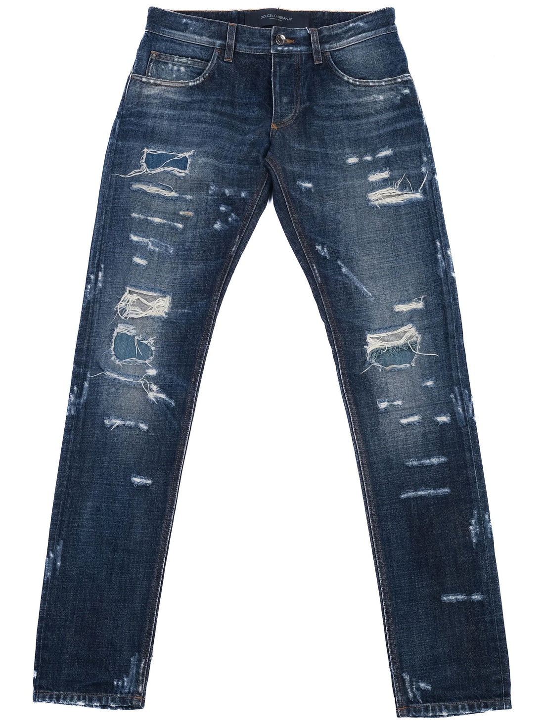 Excellent Dolce Gabbana Blue Distressed Denim Jeans Size XS